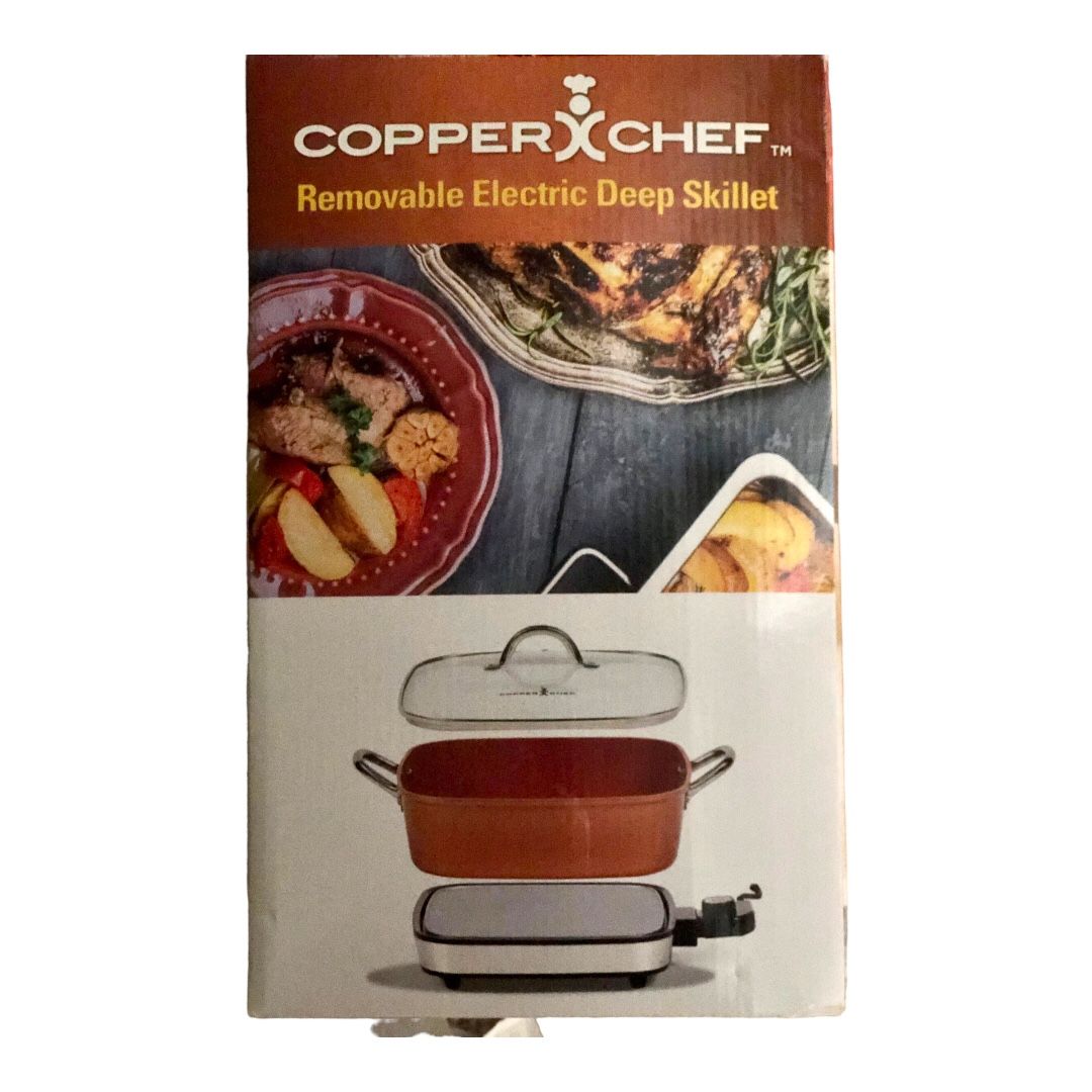 New Copper Chef Removable Electric Deep Skillet for Sale in Hilliard