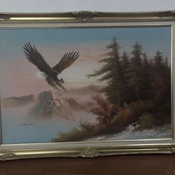 Original Signed Art Painting w/ Frame