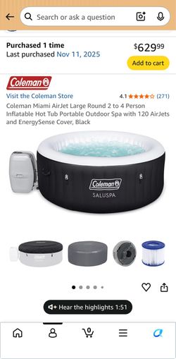 Coleman inflatable hot tub