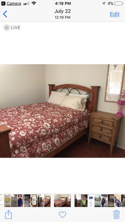 Solid wood beautiful queen bed frame for sale $250