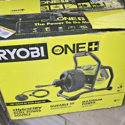 Ryobi One+ 18V Hybrid 50 Ft Drain Auger Kit