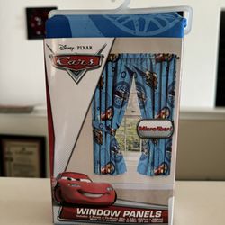 Disney Cars Window Panels 42” x 63” Panels & Tie Backs NEW