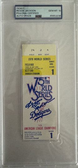 Reggie Jackson Signed World Series Ticket