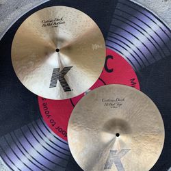 Zildjian K Custom Series 14” Dark Hi Hat Drum Cymbals USED TOP BRAND NEW BOTTOM Retails for $629