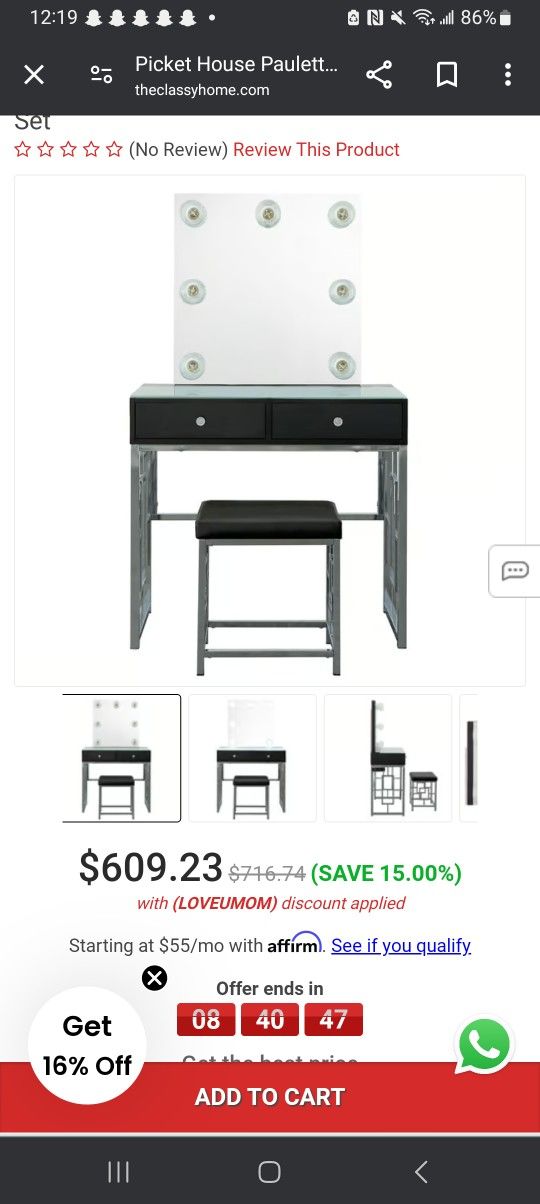 Makeup Vanity With Stool, I Can Deliver This To You For A Small Gas Fee