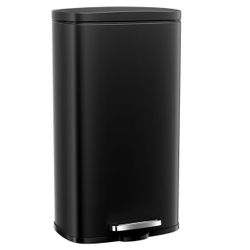 13 Gallon Step Trash Can, Stainless Steel Garbage Bin