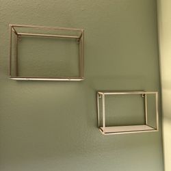 Gold And White Wall Shelves 