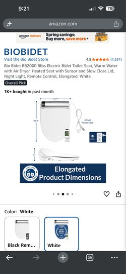 Bio bidet BB2000 bliss electric toilet seat
