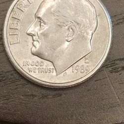 1989 D Dime Ten Cent Error