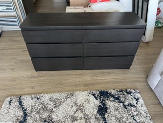 kullen 6 drawer dresser black brown KULLEN Chest Of 5 Drawers, Black-Brown main image 1