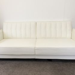 White Tuft Futon Sofa Bed
