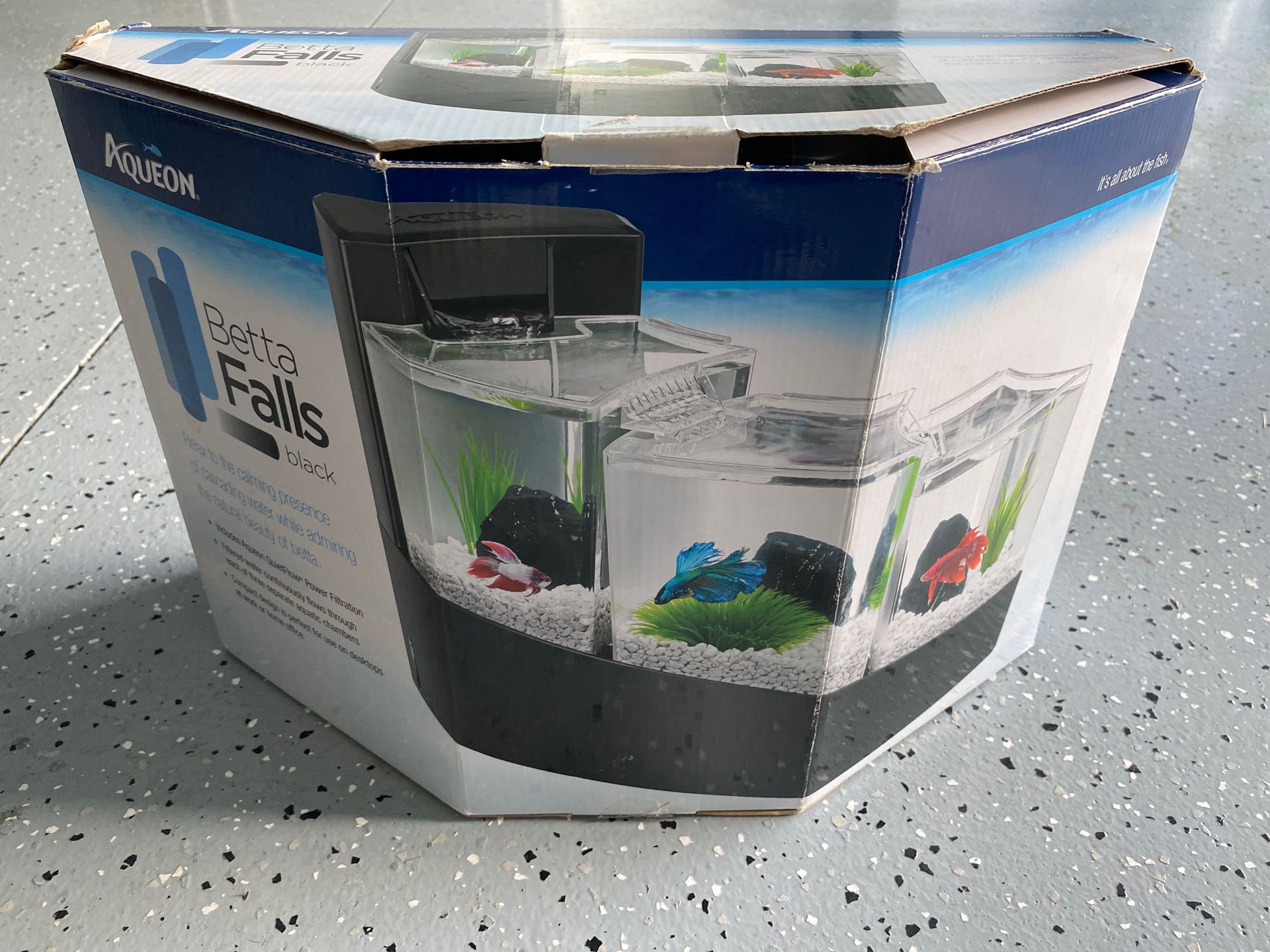 Betta Fish tank - 3 separate tanks with water fall