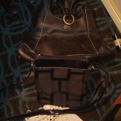 Nine West Bags One Leather The Other One Fabric Combo Sell Both For 74