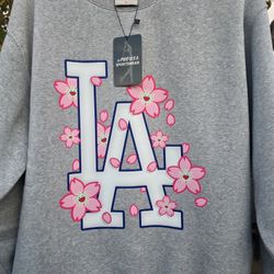 Mens LG LA DODGERS CHERRY BLOSSOM SWEAT SHIRT