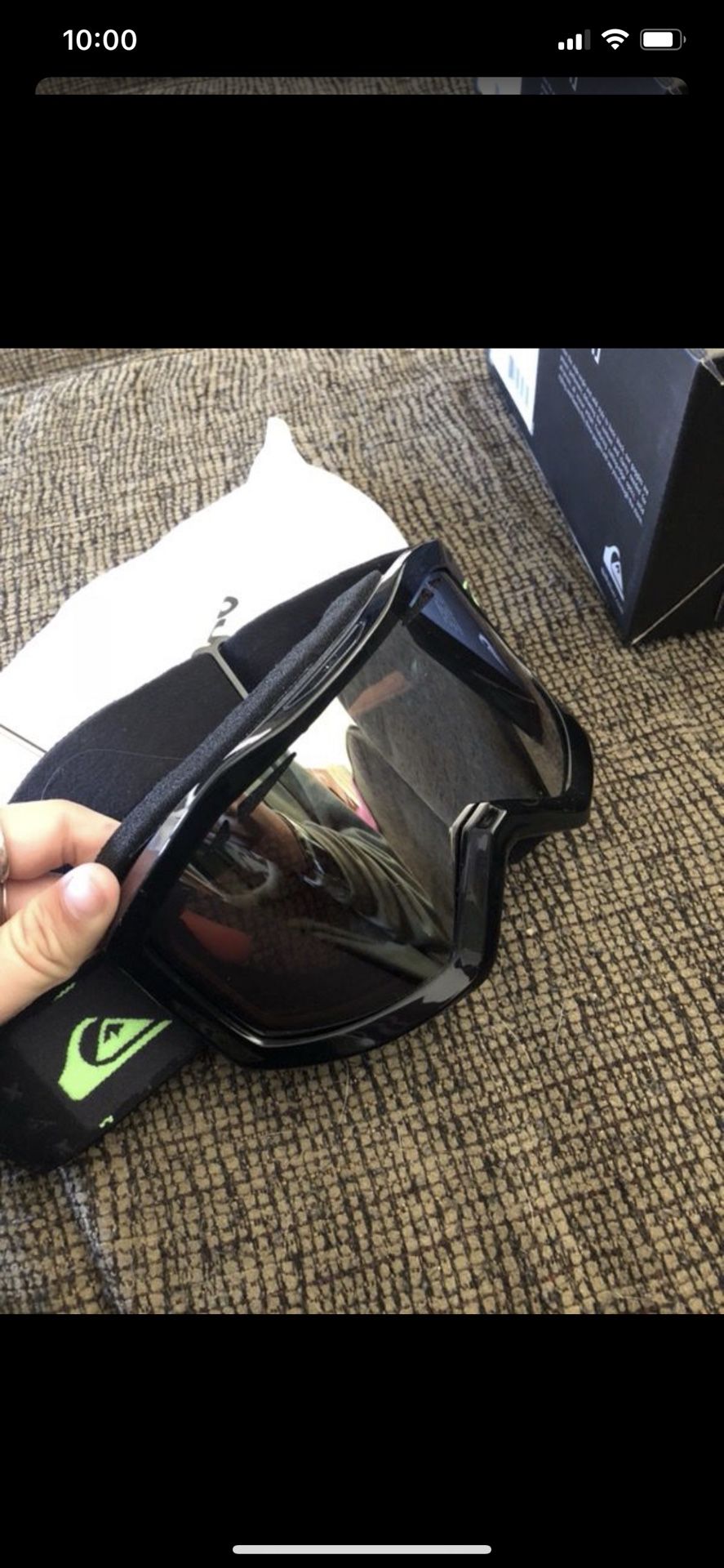 Snowboarding goggles