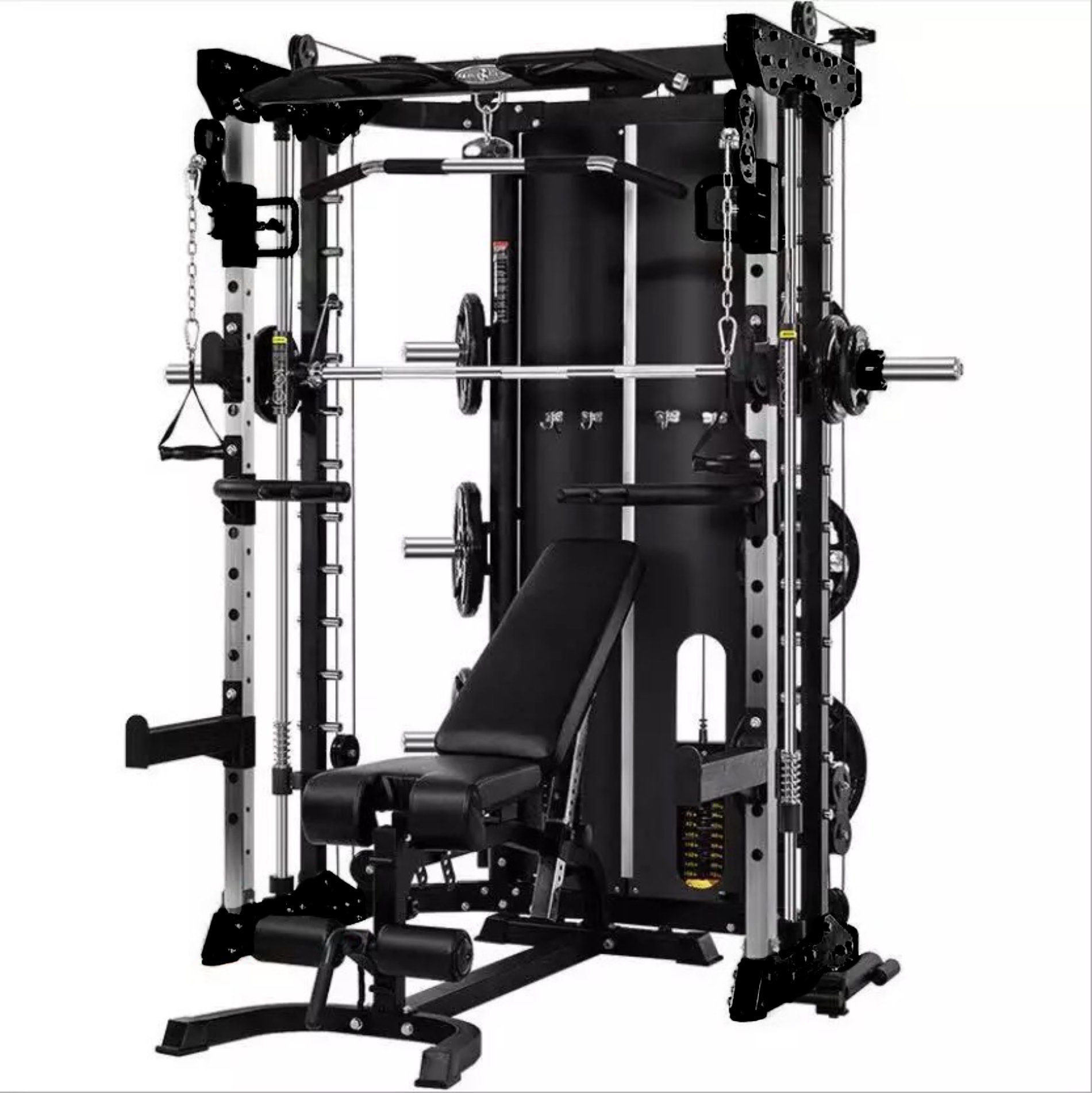 Commercial Home Gym Smith Machine With Built In Cables