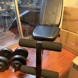 Bench Gym and 40lb Dumbbells