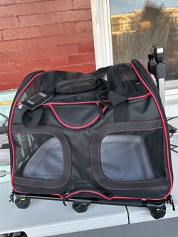 ROLLING PET CARRIER WITH PET BED