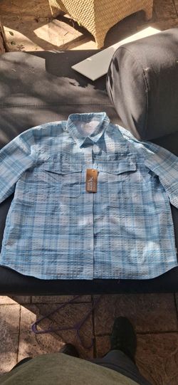 Eddie Bauer Mountain 3.0 Long Sleeve Button-Up Shirt – Blue Fog – XL – New With Tags