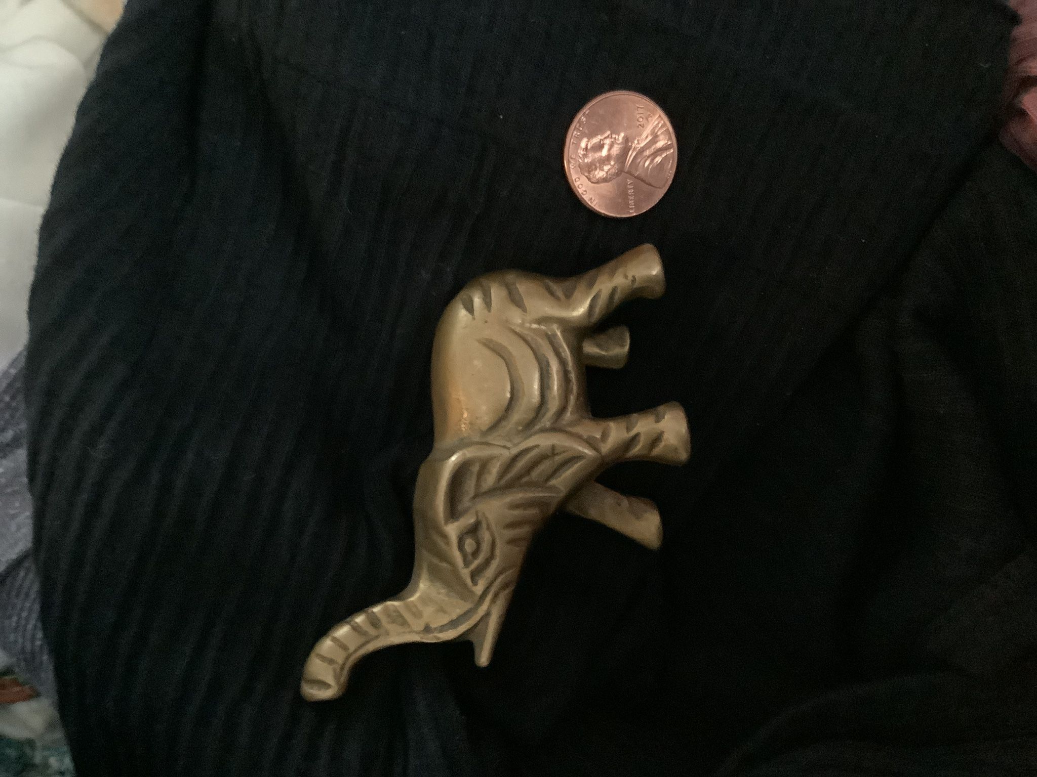 Vintage Heavy Brass Metal Elephant Statue Figurine Trunk Up Good Luck
