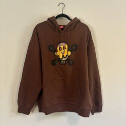 ice cream Wrench Hoodie Brown Size XL