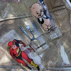 Vintage 1973 Pepsi Porky Pig, Road Runner, The Flash 