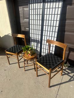 New IKEA Chairs with vintage plant stand