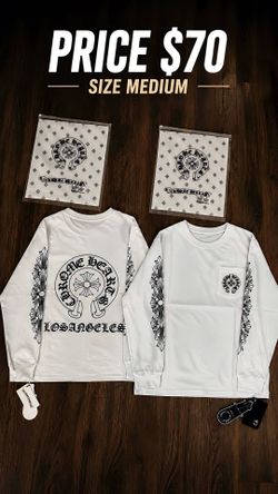 White chrome heart long sleeve
