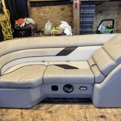 Boat Love Seat With 3 Under Storage Compartments And 6 In Audio Speaker 