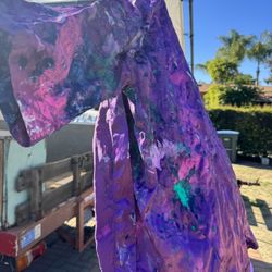 Custom painted purple nighty silky robe 1 Of 1