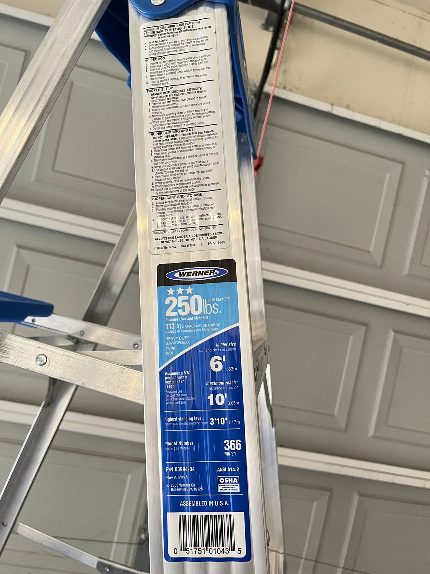 Werner 6' Type I Aluminum Step Ladder 366