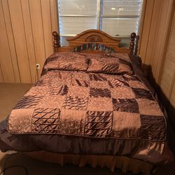 Queen size bed with matching headboard and dresser