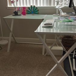 White L-Shaped Computer/Gaming Desk