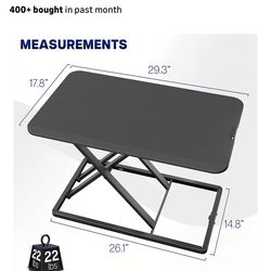 VIVO Economy Single Top Height Adjustable 29 inch Standing Desk Converter, Sit Stand Tabletop Monitor and Laptop Riser Platform Workstation, DESK-V000