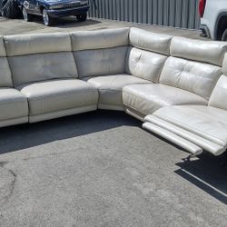 Nirvana 5pc Italian Leather Power Reclining Sectional Sofa