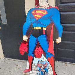 6 Foot Superman Cut Out Lunch Box And Two Wall Art 