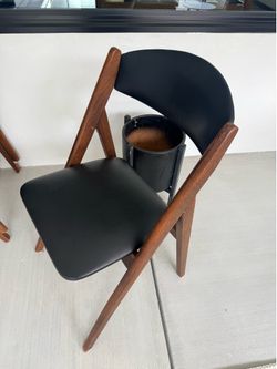 Vintage Mid Century Modern Stakmore Wood Folding Chairs, set of four (4)