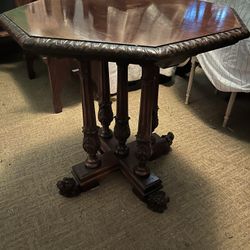 Vintage Octagon Table With Gargoyle Fee