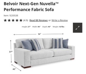 Ashleys Furniture - Belvoir Next-Gen Nuvella™ Performance Fabric Sofa, Loveseat and Ottoman