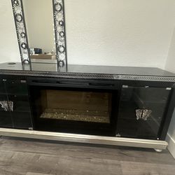 Electric Fireplace And Mirror- Fireplace From El Dorado! 