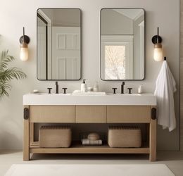 2pc Bathroom Mirrors for Over Sink 33in L x 20in W