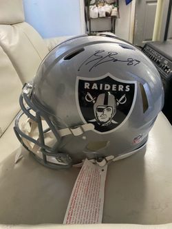Raiders  helmet Brock bowers signature full size