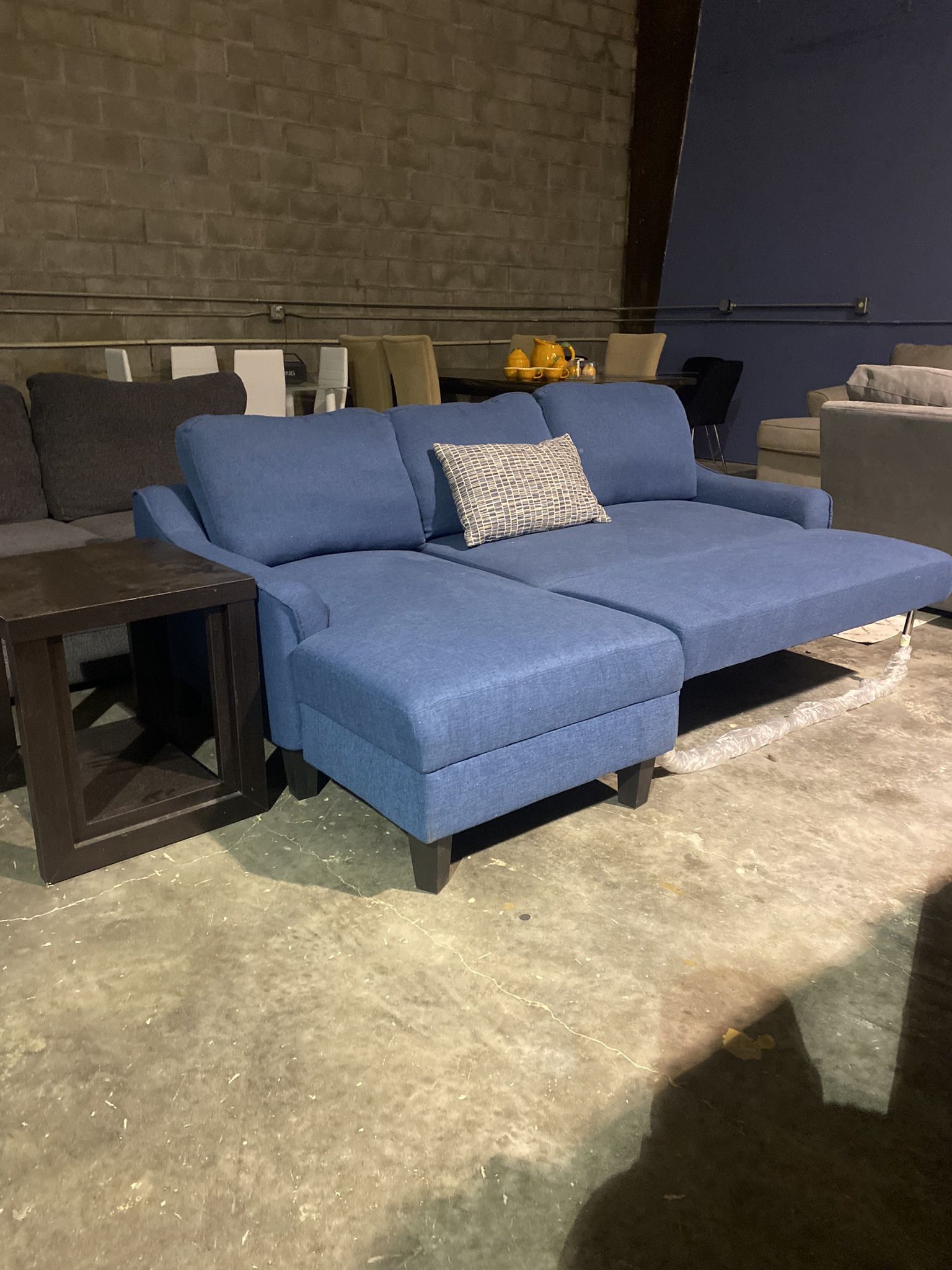 Blue Sectional With Pull Out Bed Free Delivery 🚚 