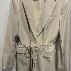 Creme Tie  Blazer 