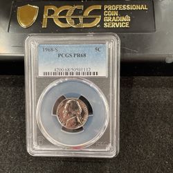 1968 S Gem Proof Jefferson Nickel Graded At PR68 C-9