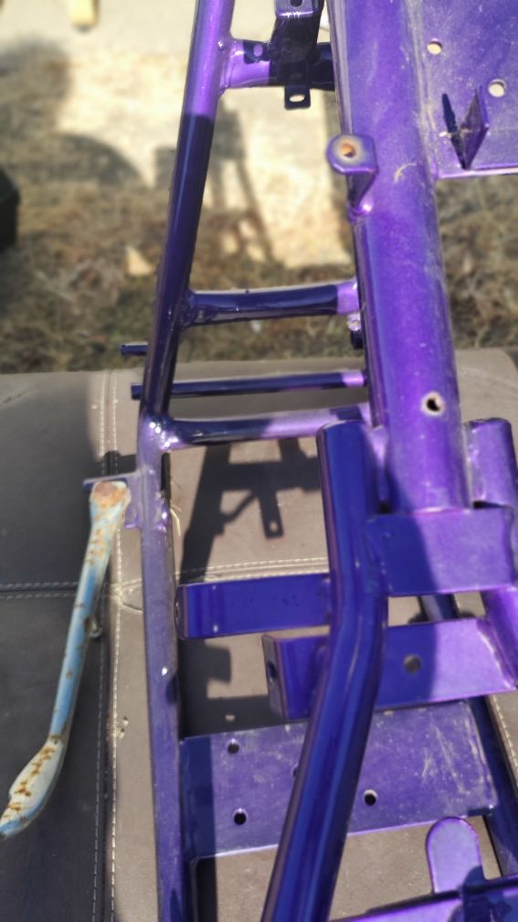 Plumb crazy powder coat chopper motorcycle frame and 50cc engine Arts & Crafts supplies