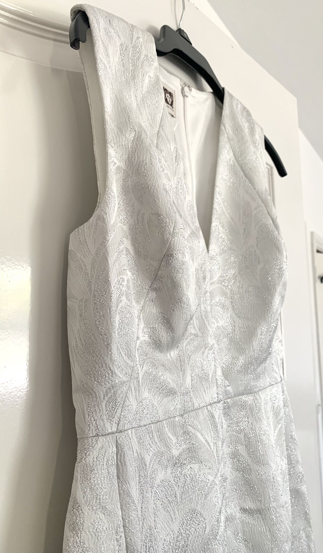 Dress by anna Klein white / silver,  size 8, wedding, was $150, NEW