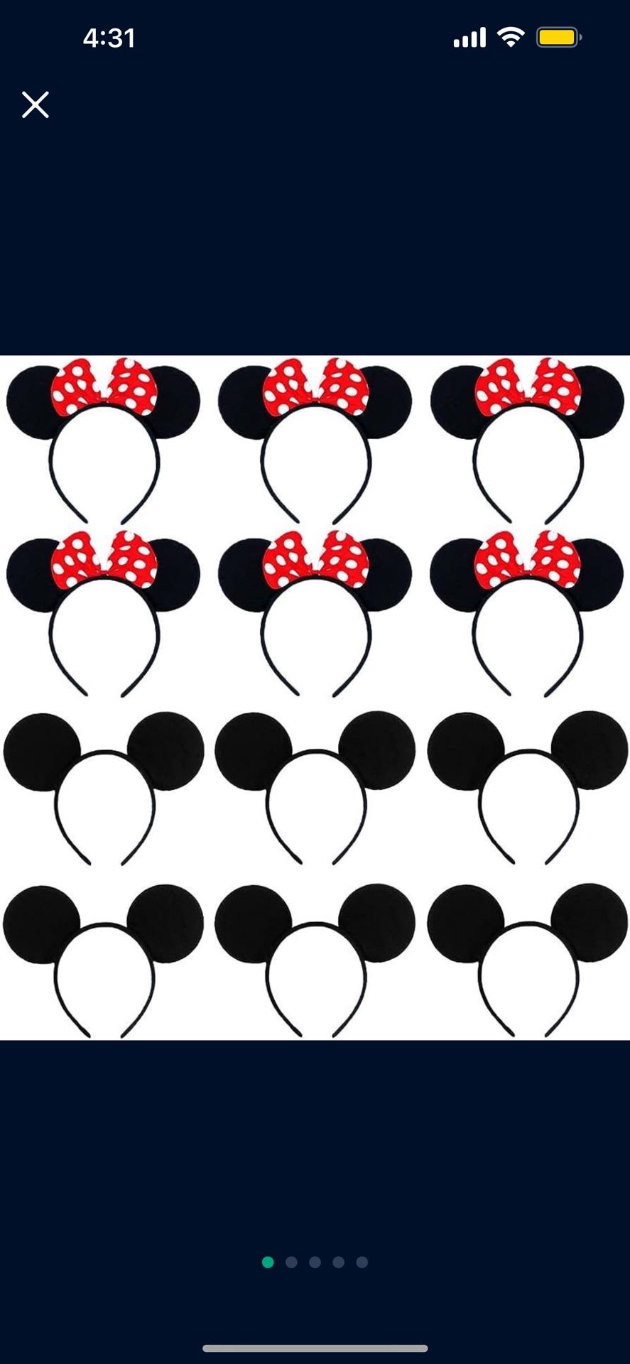 Mickey And Minnie Mouse Ear Headbands Black And Red