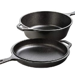 Lodge 2-in-1 Cast Iron Combo Skillet Deep Pot w/ Lid MSRP $95 