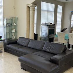 Brown Leather Italian Couch From Addison House